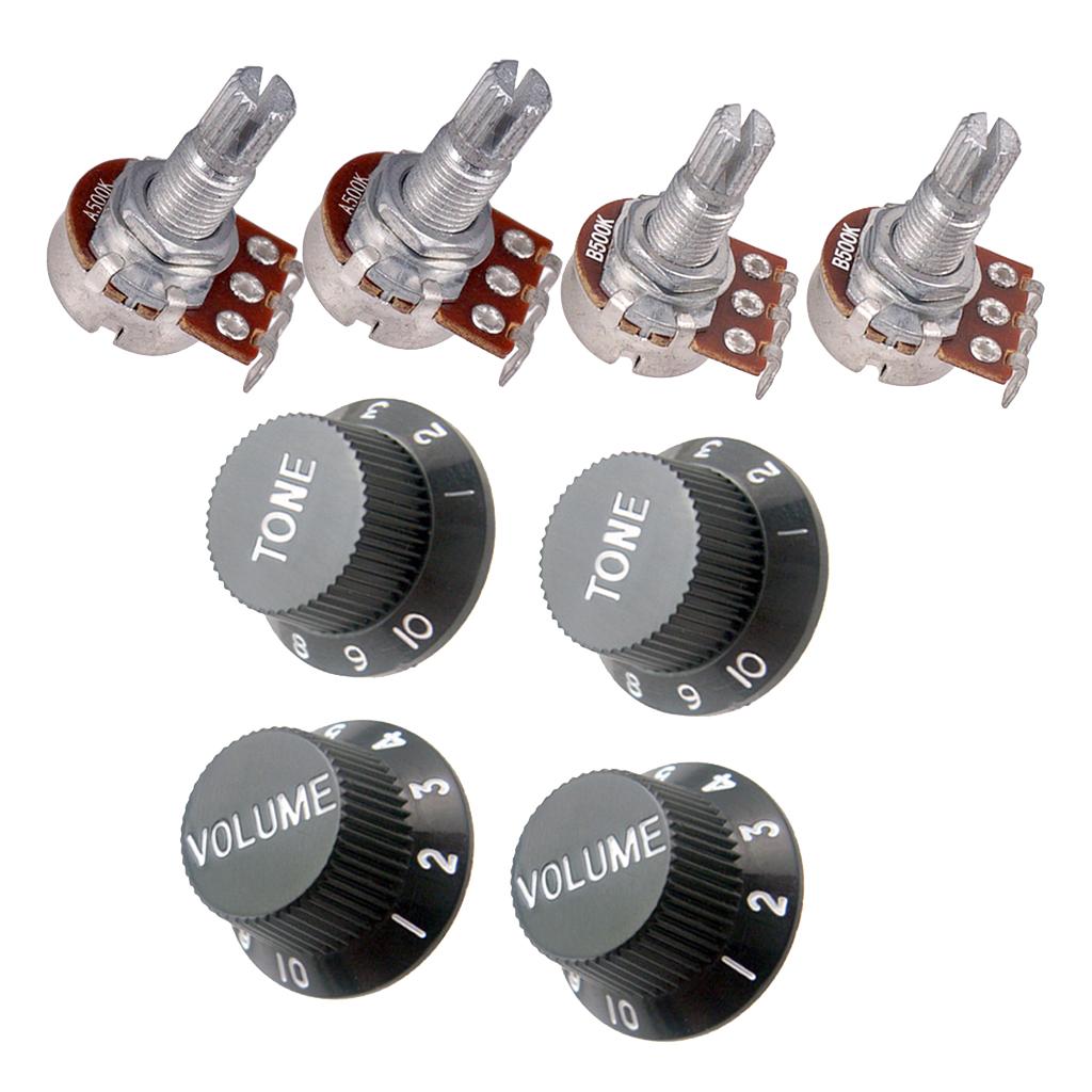 MagiDeal Guitar 500K 18MM Split Shaft Potentiometer Volume Tone Control Knob