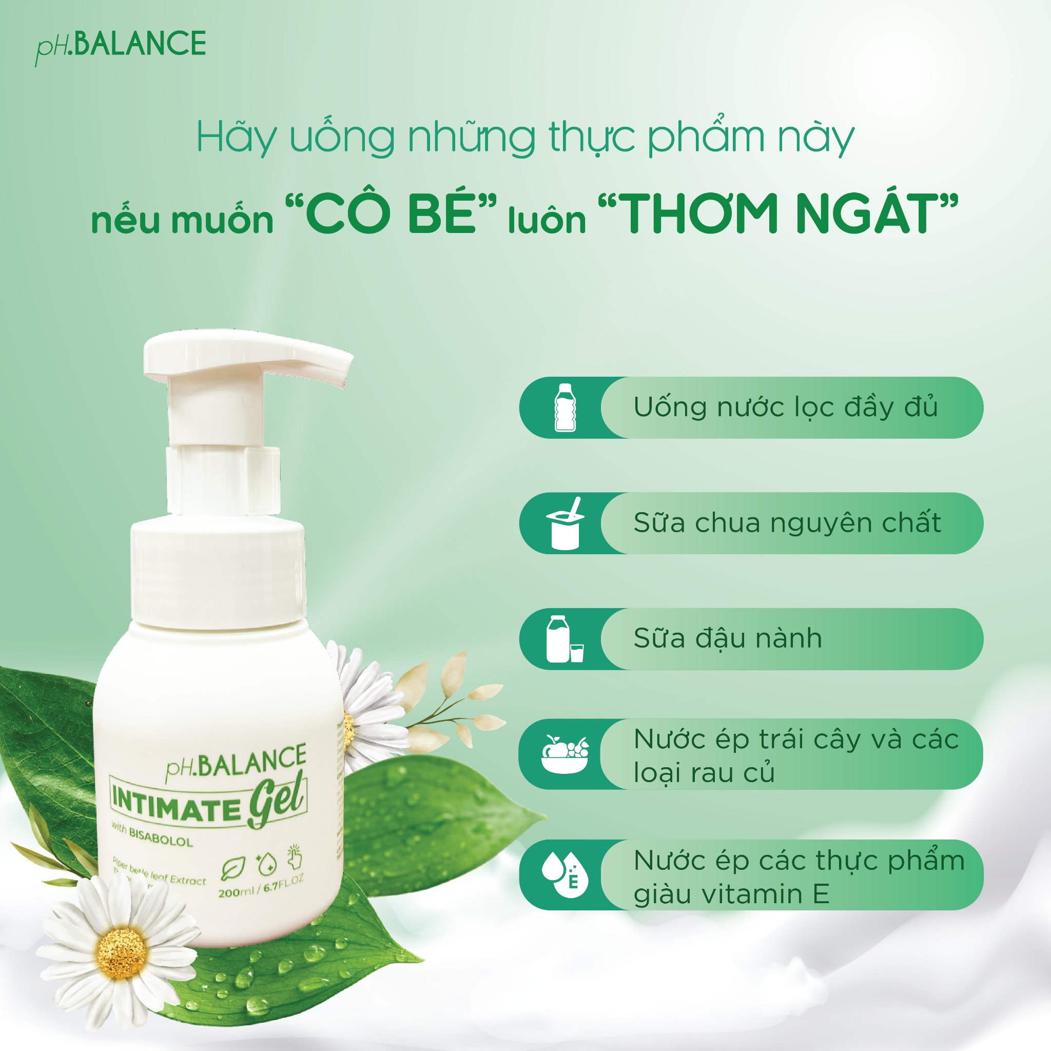 Dung dịch vệ sinh pH Balance intimate gel sạch bên ngoài - dịu dàng bên trong 200ml