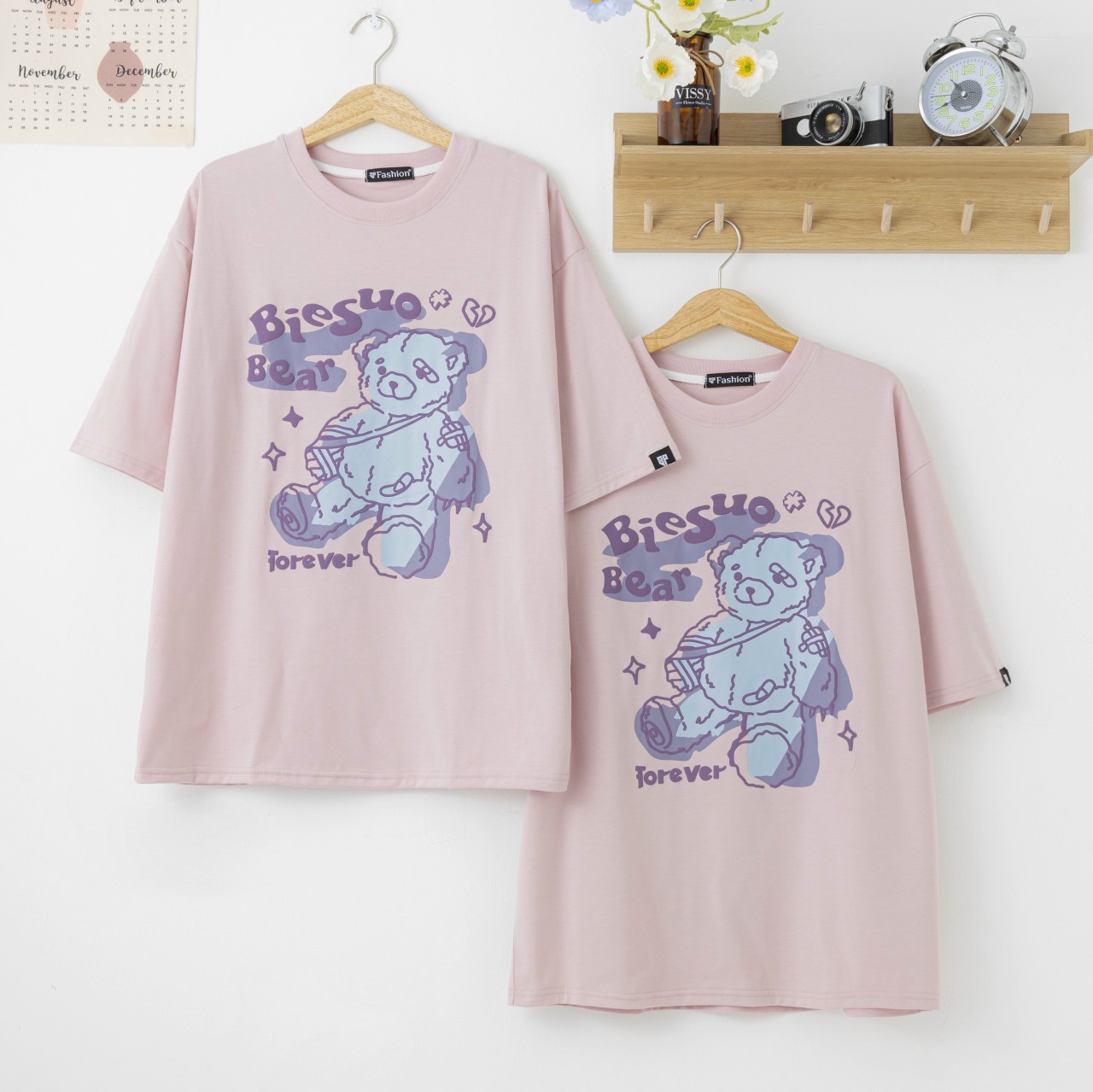 Áo Thun nam nữ in hình chú gấu BIESUO form rộng siêu CUTE áo phông tay lỡ unisex Miashop