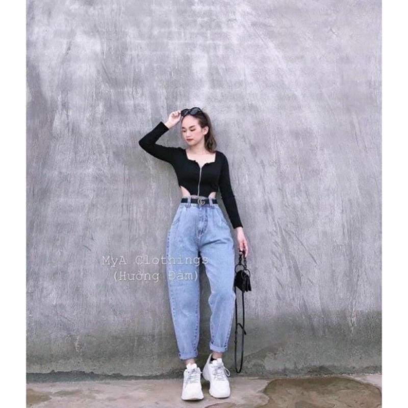 QUẦN BAGGY BÒ NỮ CẠP CAO - JEANS#1106