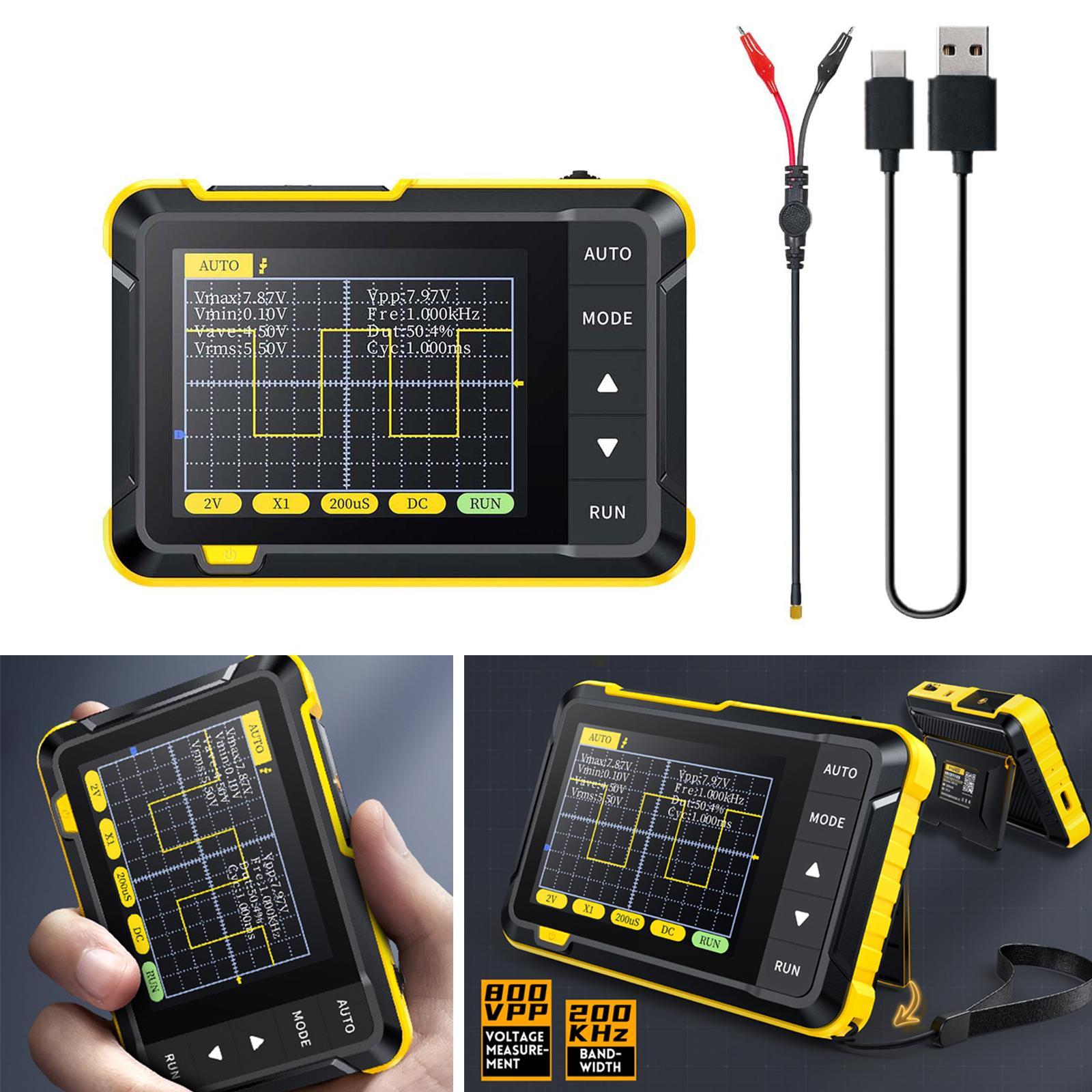 Handheld Digital Oscilloscope 200KHz 400V for Electronic Repair DIY Teaching
