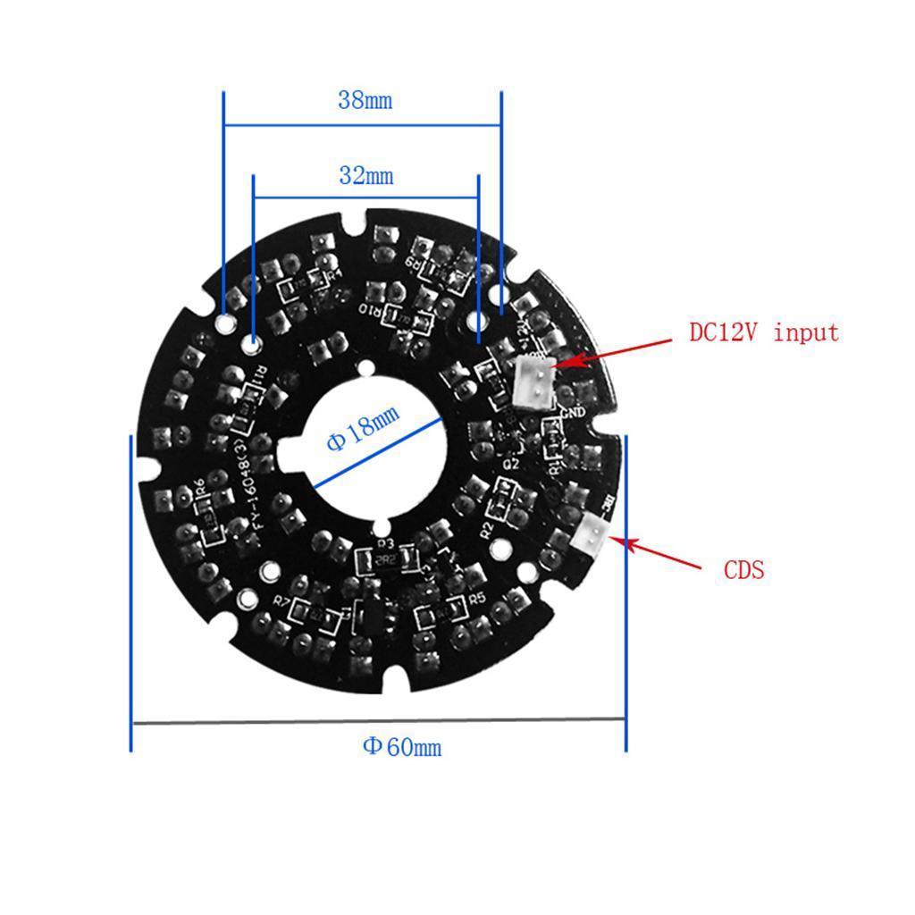 IR Infrared LED Board 940nm 48pcs IR LEDs Invisible at night