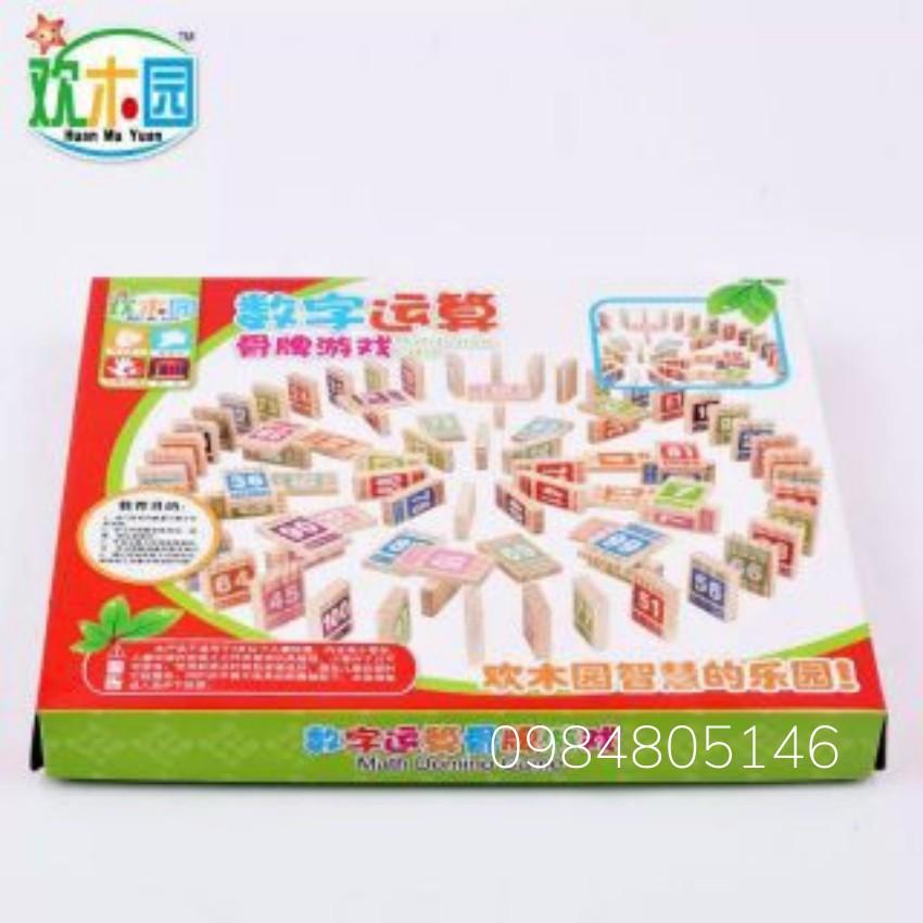 Đồ Chơi Gỗ DOMINO Số Học Kèm Toán Tiếng Anh Đồ Chơi Thông Minh Cho Bé