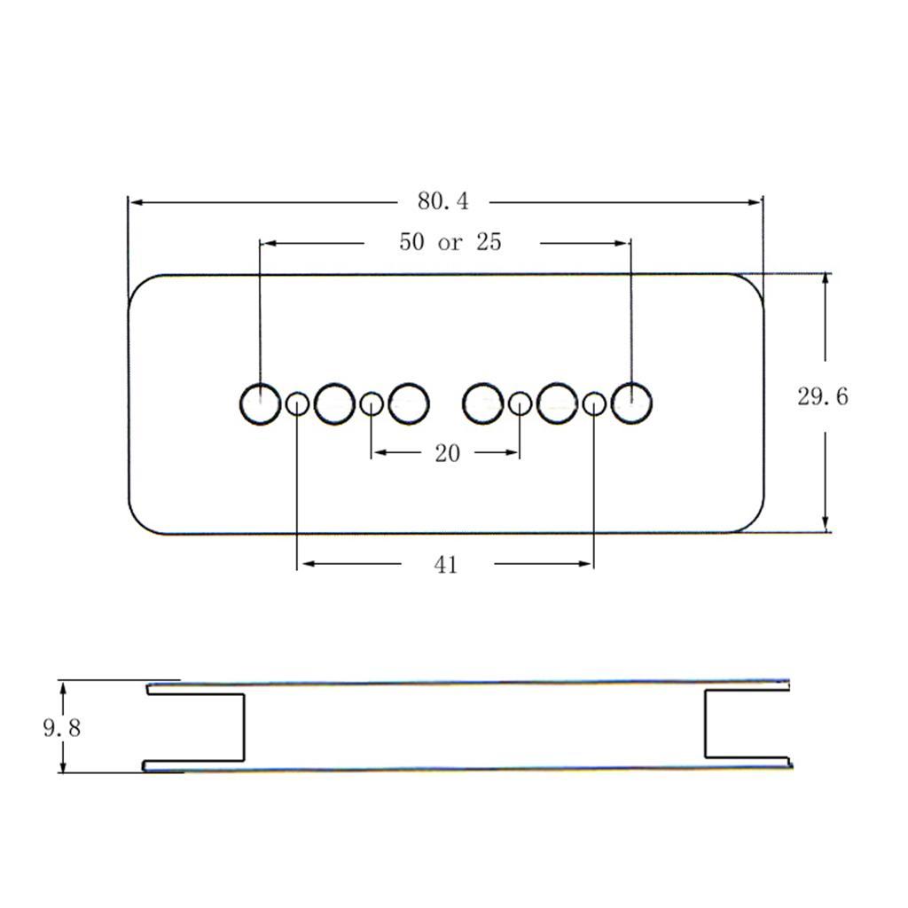 2X Electric Guitar Pickup Humbucker Slug Bobbin Cover 50/52mm for P90 Pickups