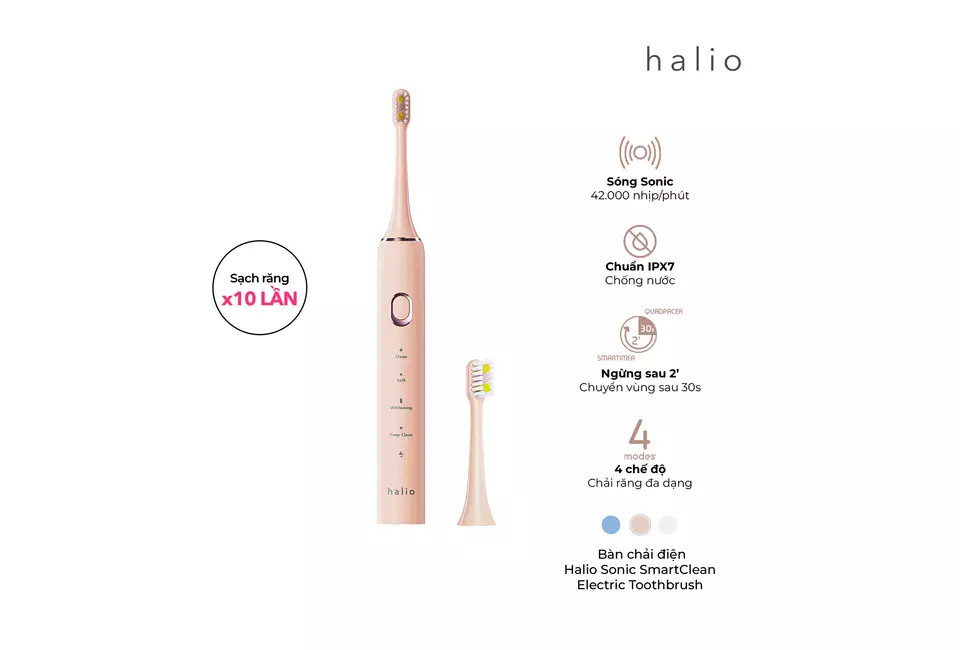 Bàn Chải Điện Halio Sonic SmartClean Electric Toothbrush Công Nghệ Sóng Âm Sạch Sâu