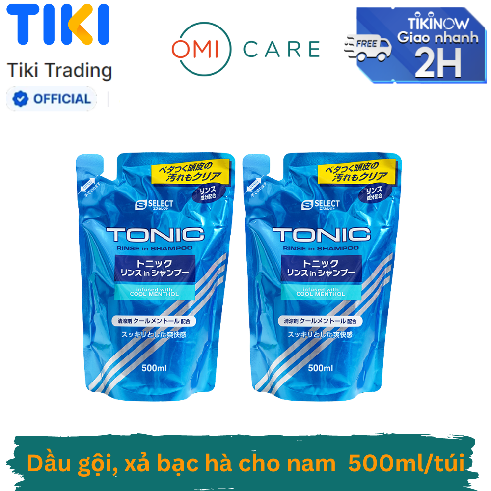 Combo 2 Dầu gội, xả bạc hà mát lạnh dành cho nam s select (gói refill) 500ml/gói