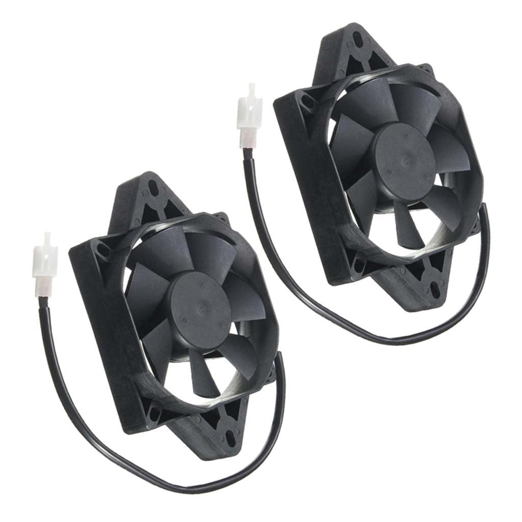 2 Pieces 12V Electric Engine Cooling Fan Radiator Motorcycle ATV 150-250cc