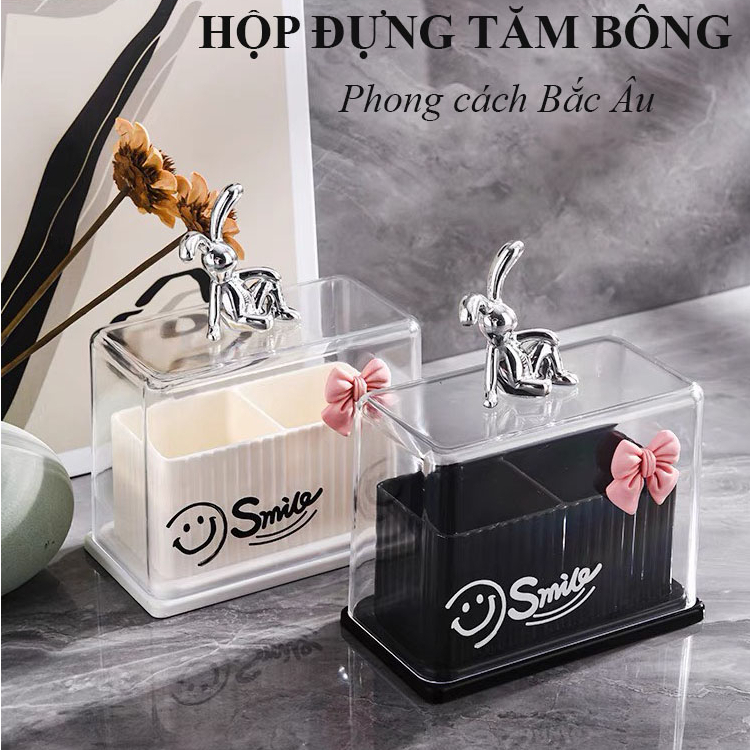 Hộp Đựng Tăm 2 Ngăn Chỉ Nha Khoa, Tăm Tre Hoặc Bông Ngoáy Tai Kt: 16x12.5x7cm