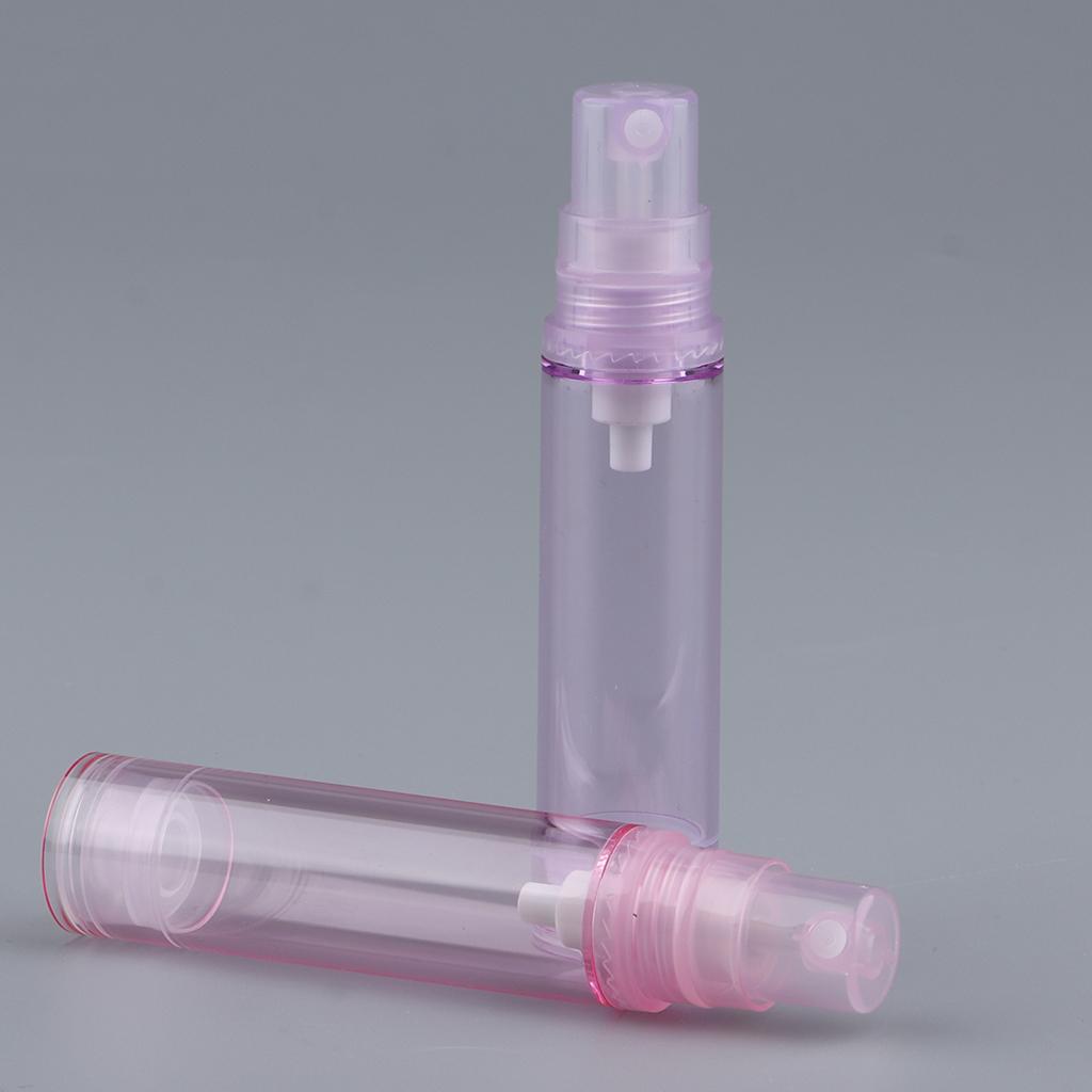 3Pcs 10ml Empty Airless Pump Bottles Refillable Cosmetic Containers Pink