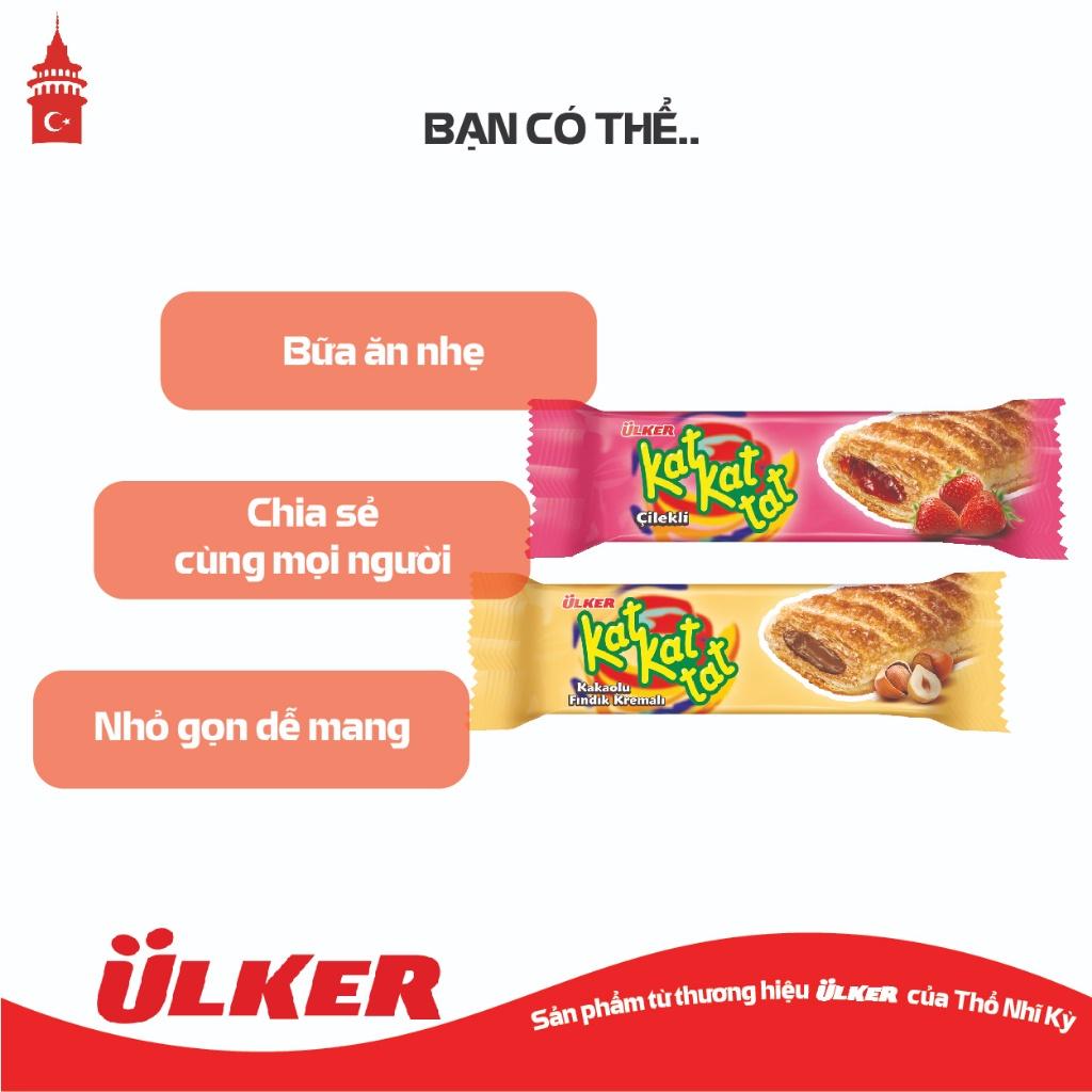 Bánh ngàn lớp ULKER KAT KAT TAT nhân kem Dâu 28g/ kem Cacao Hạt phỉ 25g