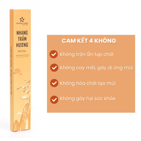 Nhang trầm hương tự nhiên Thiên Mộc Hương- Trầm Hương 12 năm, 30cm, Ít Khói, Thơm Nhẹ, Dễ Chịu, Không kích mũi