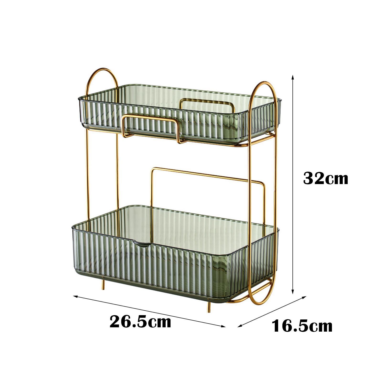 2 Tier Makeup Cosmetic Organizer Multifunctional for Bedroom Desk Countertop