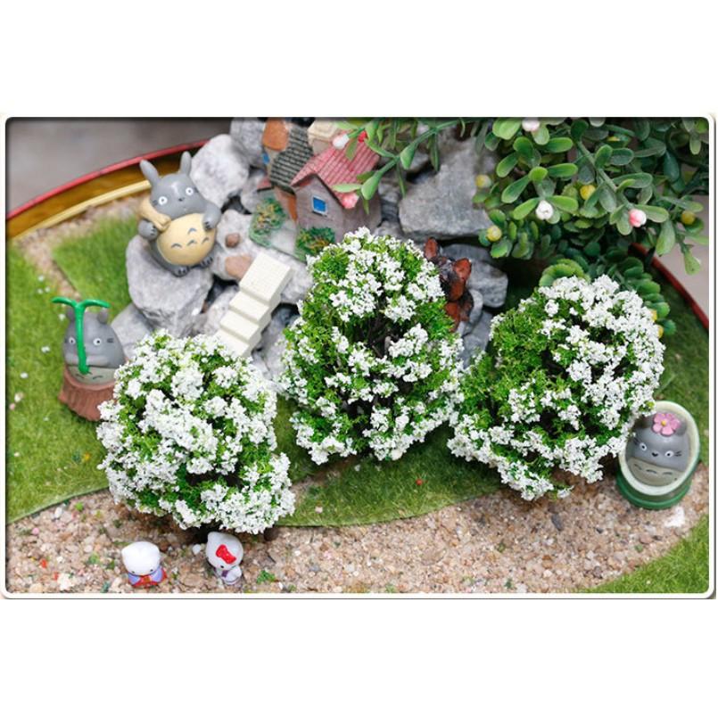KHO-HN * Mẫu mô hình cây hoa mận trắng trang trí tiểu cảnh, nhà búp bê, bonsai(TREE-09)