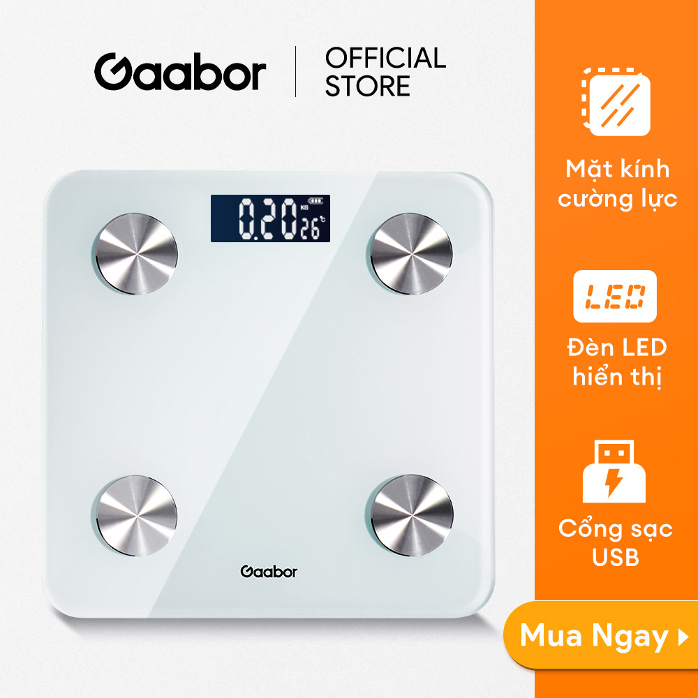 Cân sức khỏe điện tử Gaabor GWS-M02A kết nối APP bluetooth phân tích chỉ số cơ thể lượng mỡ lượng chất khoa học - Hàng chính hãng