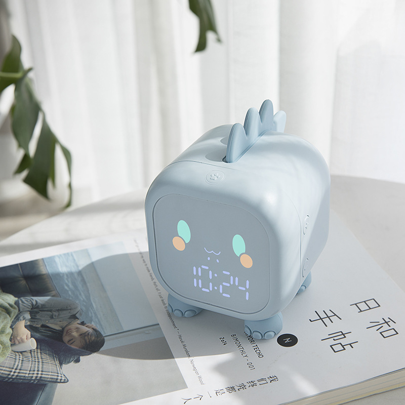 Xiaomi Đồng hồ báo thức Led Hoạt hình Điều khiển bằng giọng nói Có hẹn giờ Ánh sáng ban đêm Đào tạo giấc ngủ cho trẻ em với màn hình hiển thị nhiệt độ