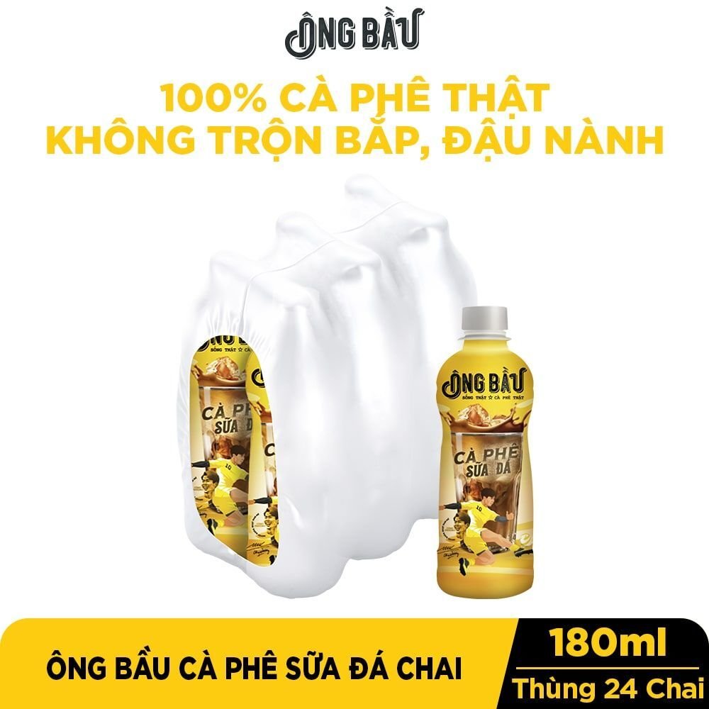 Thùng Cà Phê Sữa Đá Ông Bầu (180ml -24 chai)