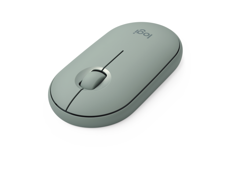 Chuột không dây Logitech Pebble M350 - Kết nối Bluetooth/ USB 2.4GHz, thiết kế mỏng, giảm ồn, phù hợp Mac / PC / Laptop - Màu xanh rêu- Hàng chính hãng