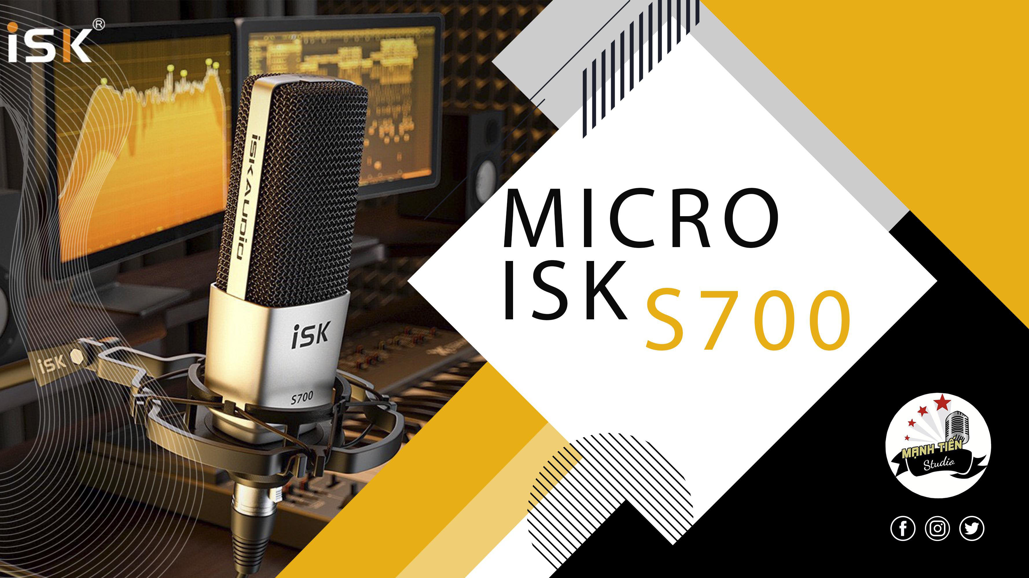 Combo thu âm, livestream Micro ISK S700, Sound card XOX K10 Jubilee - Kèm full phụ kiện kẹp micro, màng lọc, tai nghe, giá đỡ ĐT - Hỗ trợ thu âm, karaoke online chuyên nghiệp - Hàng nhập khẩu