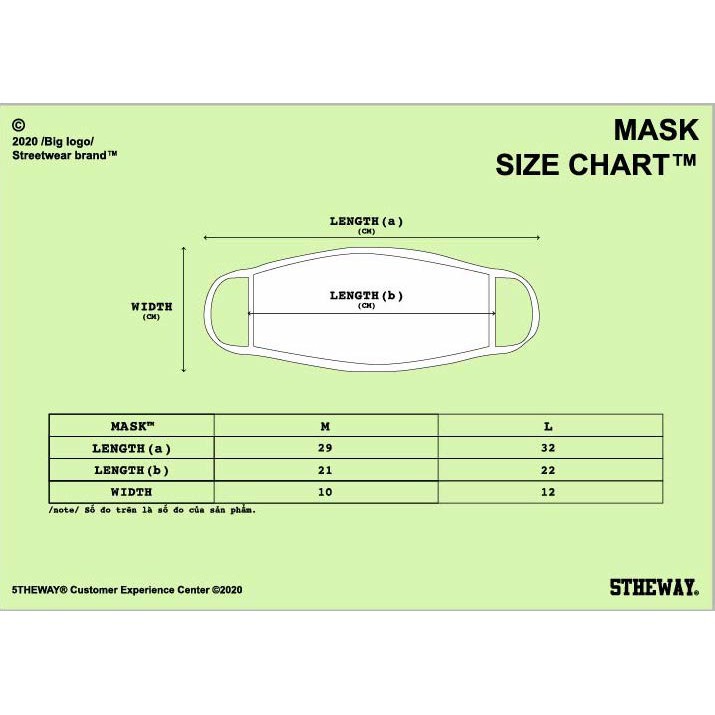  5THEWAY /solid/ Big Logo Mask in BLACK MINT aka Khẩu Trang Đen