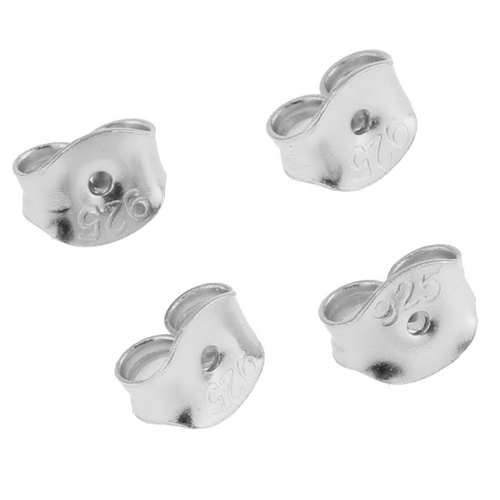 16Pcs 925 Sterling Ball Earring Stud Posts And Backs Jewelry Findings Making
