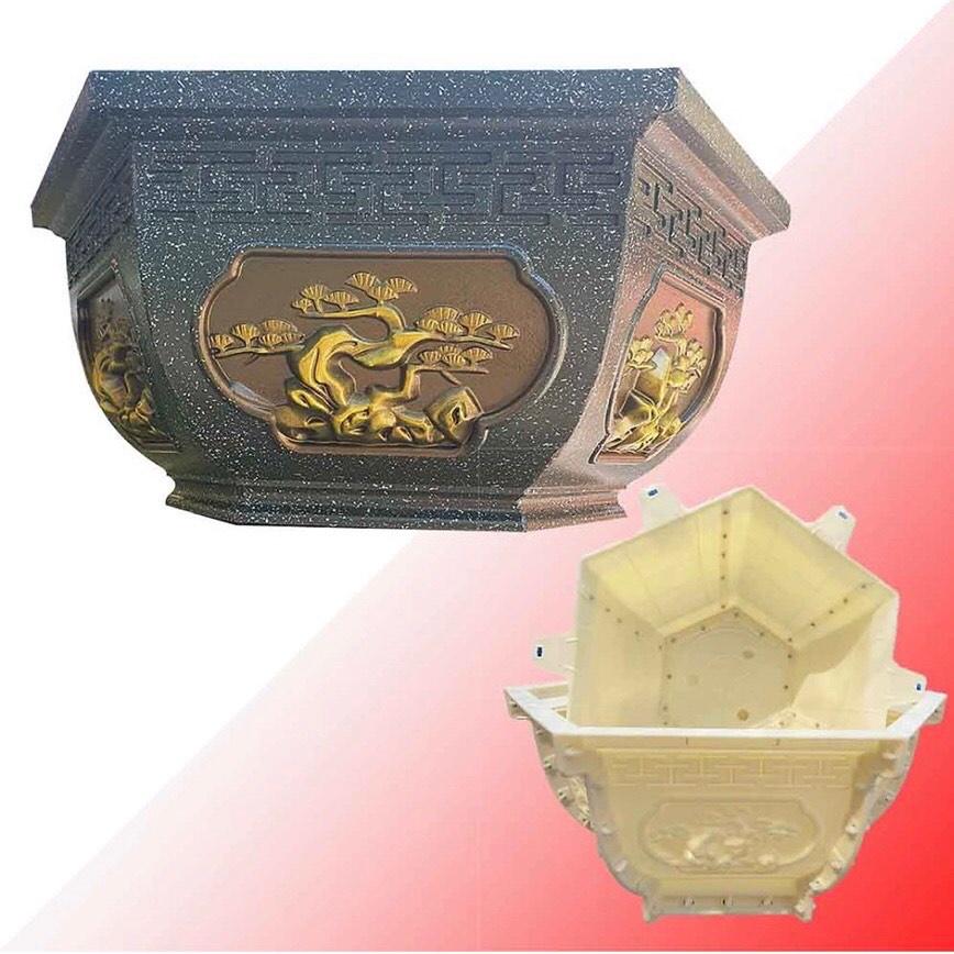 Bộ khuôn đúc chậu cảnh lục giác rộng 75cm Tùng ghép PLT nhựa ABS có đủ lòng trong