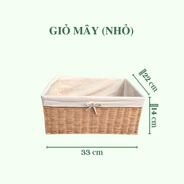 Giỏ Mây Đa Năng Đựng Đồ Có Vải Lót - Rattan Basket