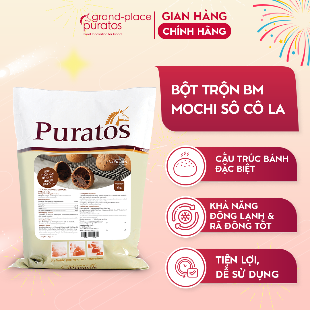 Bột Trộn Sẵn Bánh Mì Mochi Socola Puratos Grand-Place VN- 1Kg-4017986