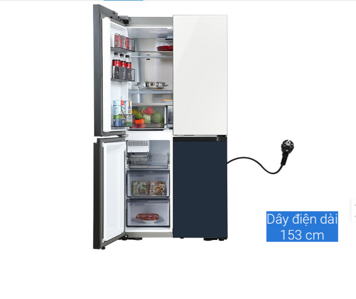 Tủ lạnh Samsung Inverter 599 lít Multi Door Bespoke RF60A91R177/SV - Hàng chính hãng - Chỉ giao Hà Nội