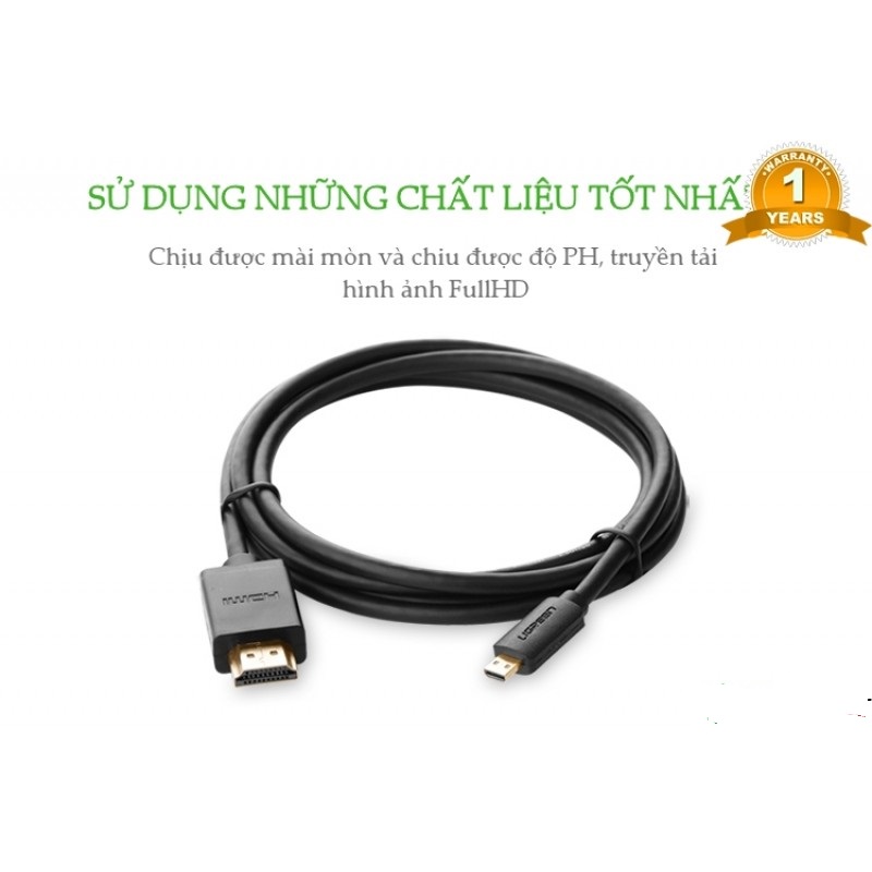 Cáp chuyển Micro HDMI sang HDMI Ugreen 30102-Hàng chính hãng.