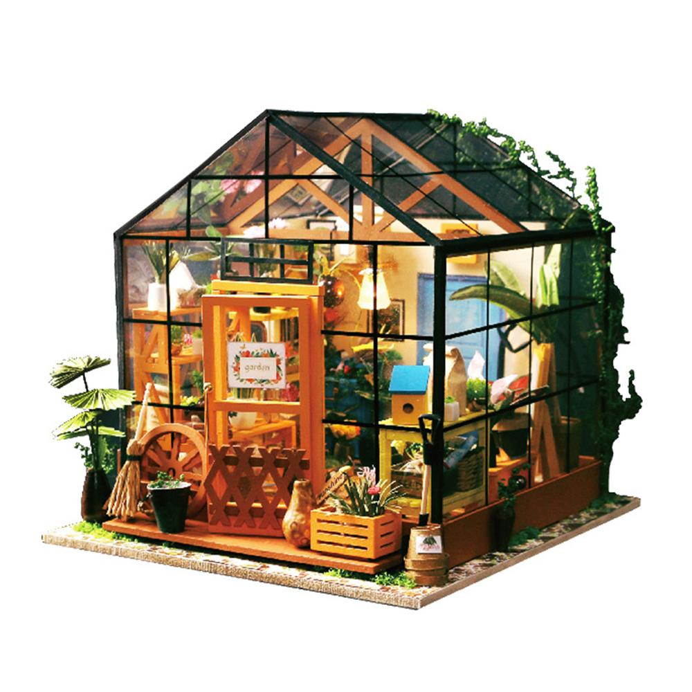 DIY Dollhouse Wooden Room Assemble Kit Home Decoration Miniature House Model Self-installed Simulation Dollhouse