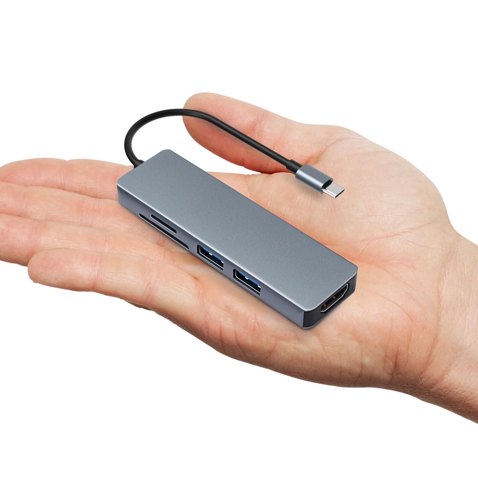 Bộ Chuyển Đổi Tc18 5 Trong 1 Hub USB Loại C Sang HD USB 3.0 Đồ Đọc Thè TF Dành Cho Máy Tính Xách Tay