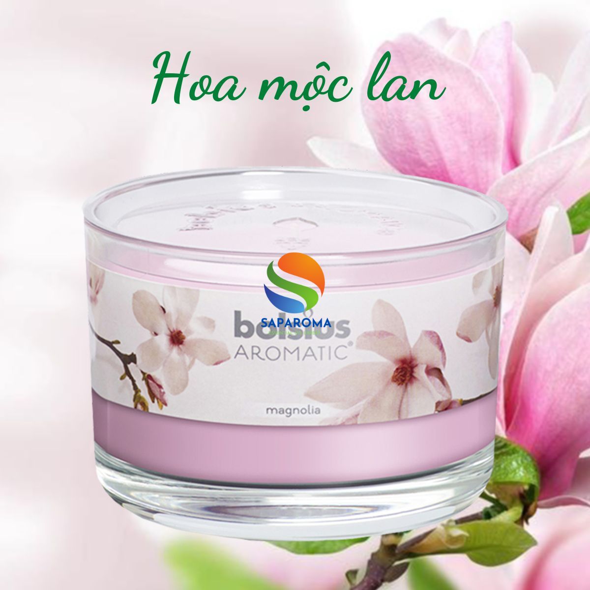 Ly nến thơm tinh dầu Bolsius Magnolia 155g QT024870 - hoa mộc lan, nến trang trí, thơm phòng, thư giãn, Hỗ trợ khử mùi