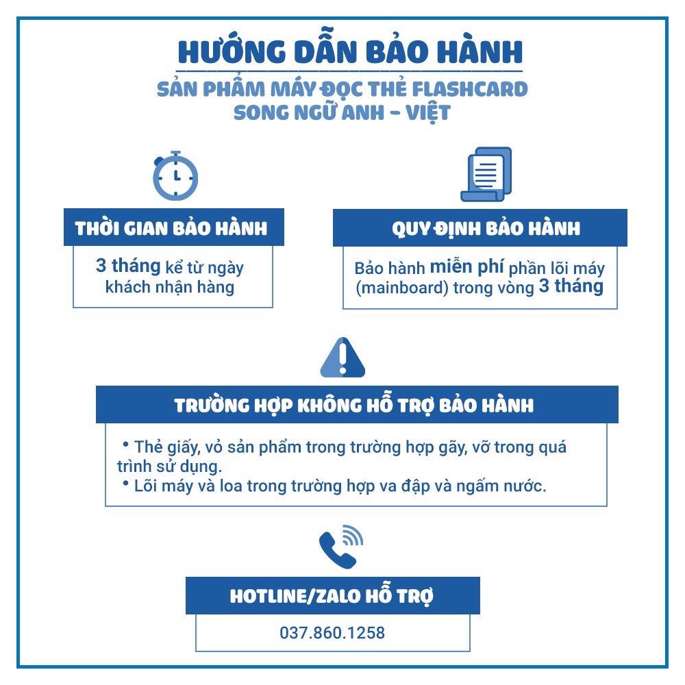 Máy Đọc Thẻ Thông Minh FlashCard Song Ngữ Anh-Việt Cho Bé