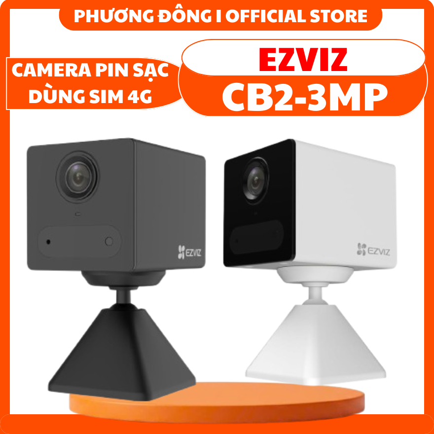 CAMERA PIN SẠC DÙNG SIM 4G TRONG NHÀ EZVIZ CB2 3MP - PIN 2000mAh, ĐÀM THOẠI HAI CHIỀU, PHÁT HIỆN NGƯỜI