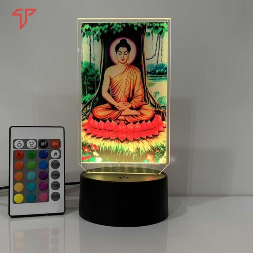 Đèn Led hình Phật Thích Ca Mâu Ni, đèn led 3D hình thờ, Tranh led