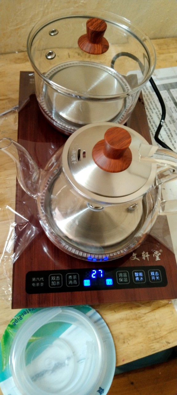 Bộ Đun Nước Điện Tự Động Pha Trà Thủy Tinh Cao Cấp,Led Xanh Sáng 2 Bên Khi Đun,Có Thể Đun Đồng Bộ