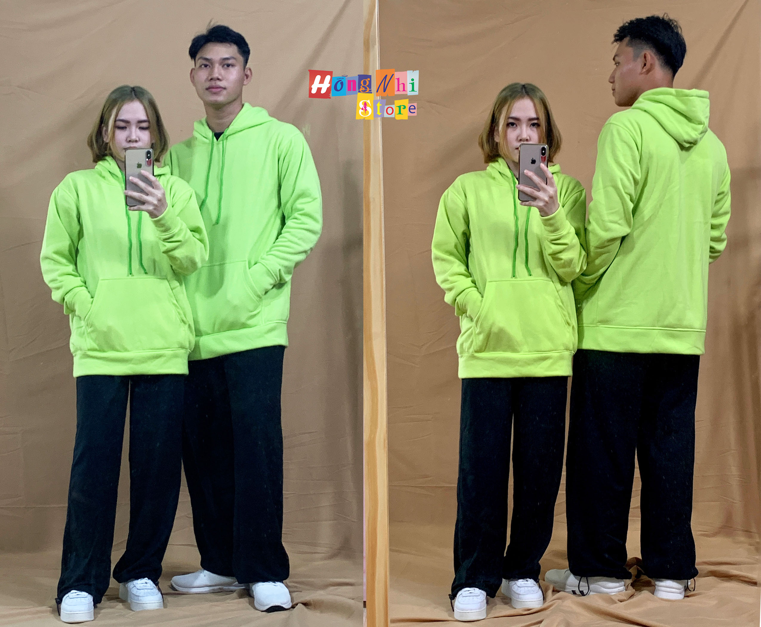 Áo Hoodie Trơn Màu Xanh Chuối Cao Cấp Dáng Rộng Unisex Nam Nữ Mặc Được - MM