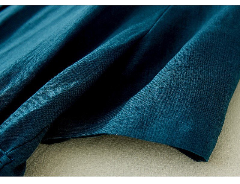 Đầm linen nữ tay ngắn cổ Đức nhẹ nhàng phù hợp cho các nàng đi làm hay đi chơi da215