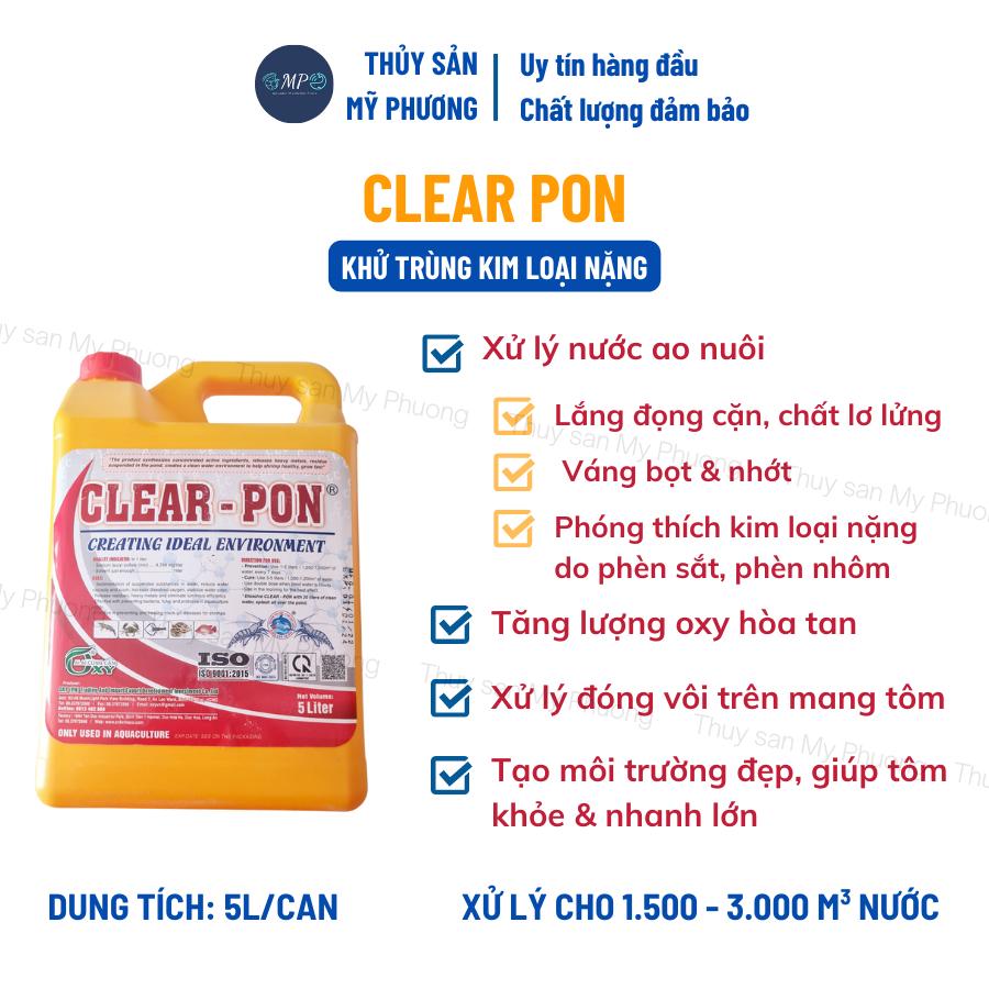 Xử lý nước ao bị bọt đục lợn cợn kim loại nặng phát sáng Clear Pon trước thả giống sạch mang tôm thẻ cá lươn ếch ốc baba