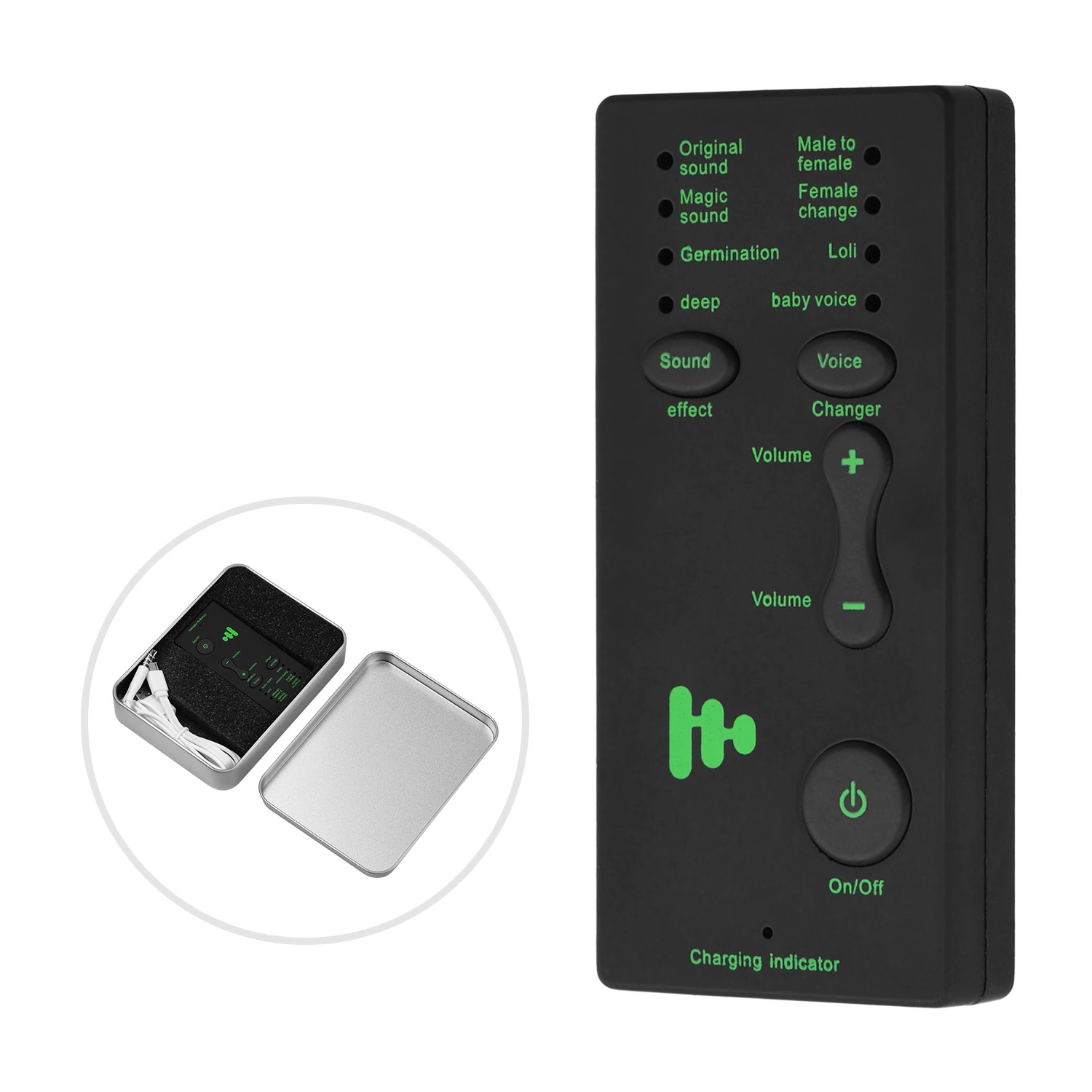 Hàng Chính Hãng - Máy Đổi Giọng Nói Mini M1-JA 7 Chế Độ Âm Thanh, Nhỏ Gọn, Dễ Sử Dụng, Tương Thích Nhiều Thiết Bị Điện Thoại Máy Tính Bảng Máy Chơi Game PS Xbox, Nhựa ABS, Pin 300mAh- ROGTZ
