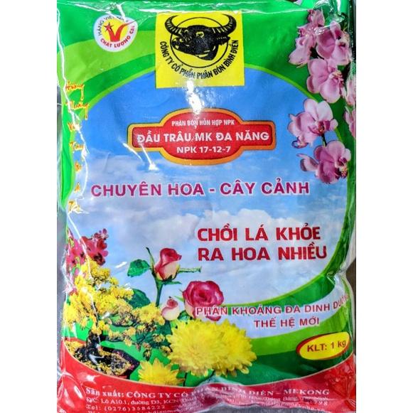 Phân bón Đầu Trâu 1kg. Chuyên dùng cho hoa cây cảnh