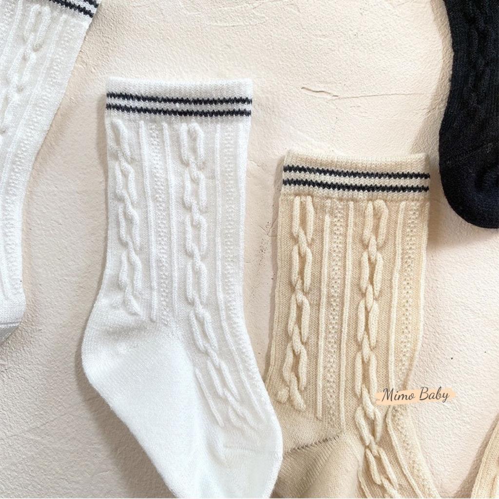 Tất vớ cao cổ mùa đông chất liệu len đan phong cách cho bé T40 Mimo Baby