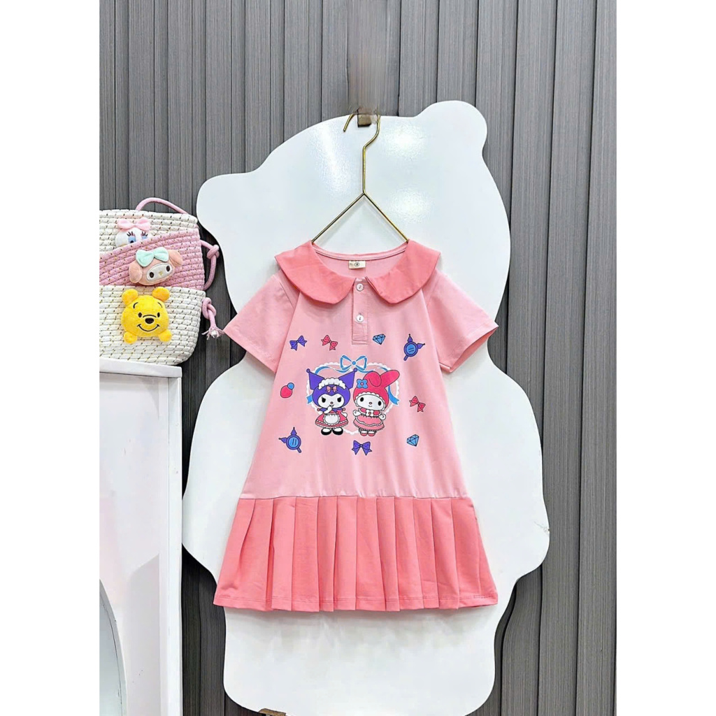 Đầm váy mùa hè cho bé gái mẫu KUROMI size 10-40kg chất cotton mềm mịn mát