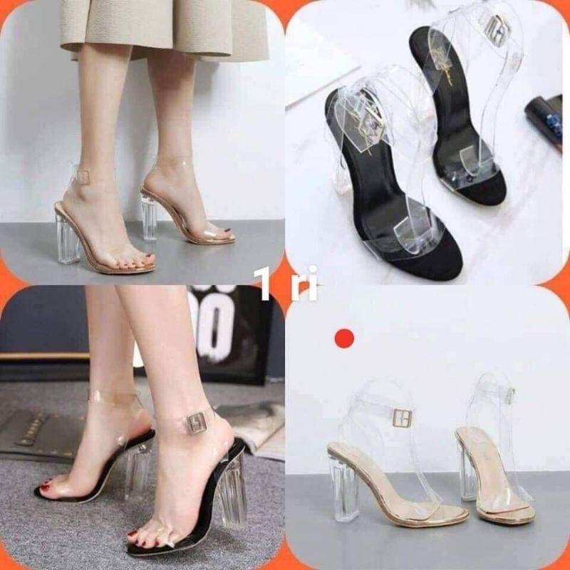 SANDAL QUAI MICA TRƠN GÓT TRỤ TRONG - 7P