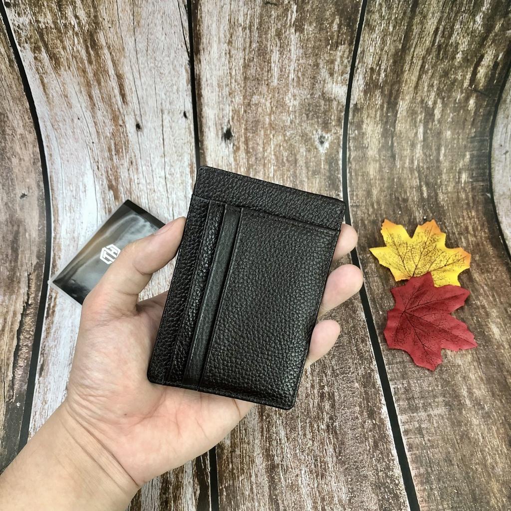 Ví Đựng Thẻ Mini Da Nâu Đựng Name Card