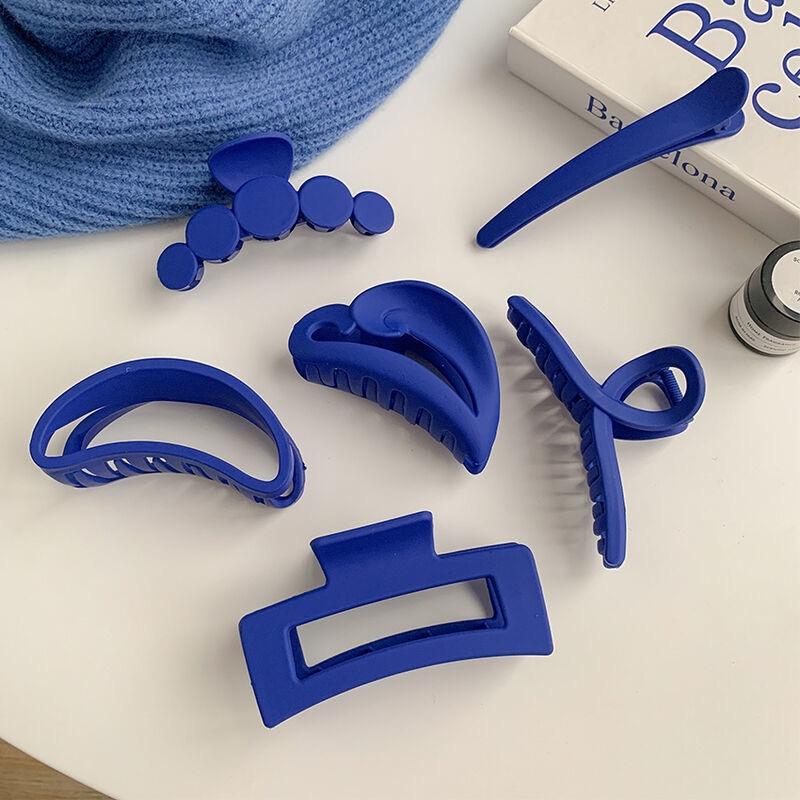 Set 8 Kẹp Tóc Màu Xanh Dương phong Cách Hàn Quốc Thiết Kế Đơn Giản Thời Trang