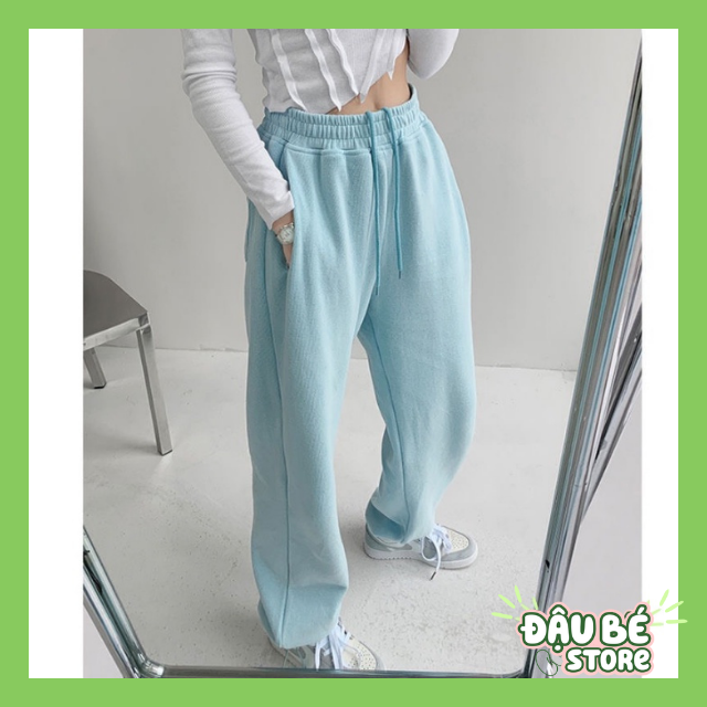 Quần Jogger Thể Thao Nam Nữ dáng dài suông cao cấp-Quần ống rộng bo gấu Unisex basic Pants nhiều màu Ulzzang-DAUBE-Q037