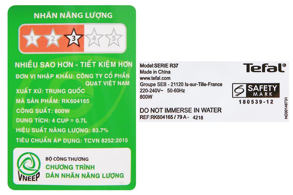 Nồi Cơm Điện Cao Tần Tefal RK604165 (0.7 lít) - Hàng Chính Hãng