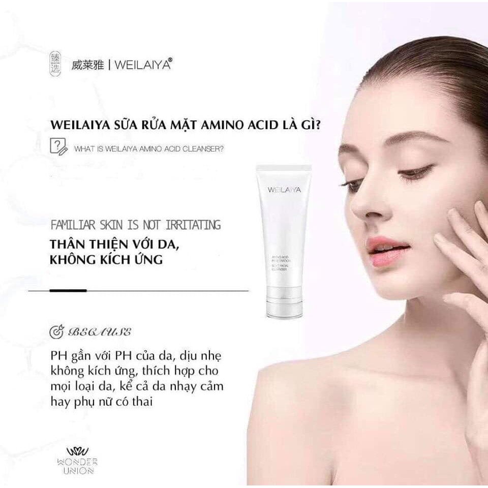 Sữa rửa mặt Weilaiya amino acid ,giúp cải tạo, làm sạch da 100ml