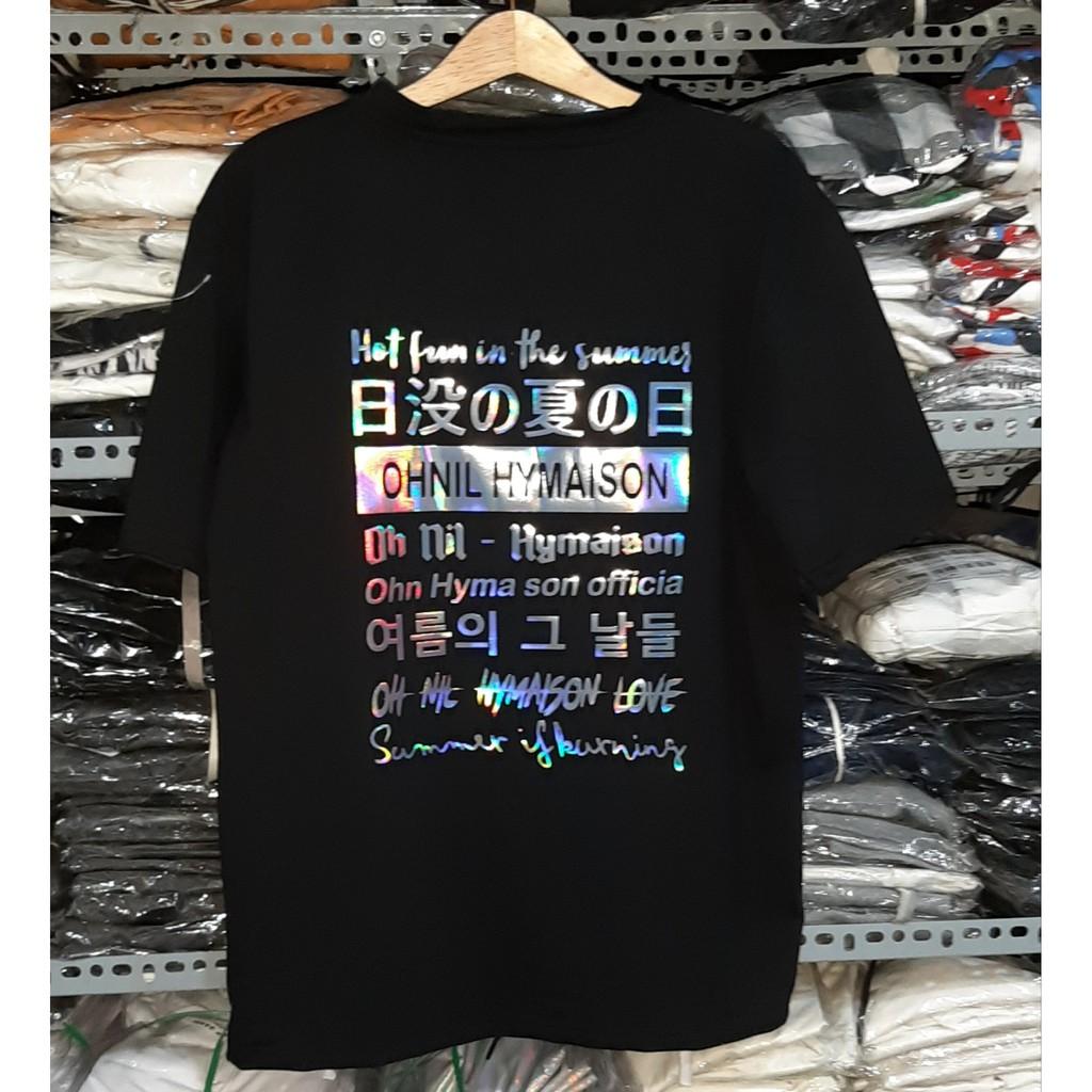 Áo thun oversize nam nữ in Phản Quang 7 màu OHNIL chất liệu vải tốt cotton M L XL màu đen Trumunisex aothununisex